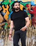 Attri Black Plain Cotton Tshirt