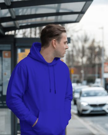 Royal Blue Plain Regular Hoodie