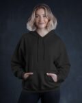 female black hoodie front2 mockey