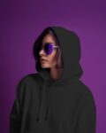 female black hoodie front2 mockey