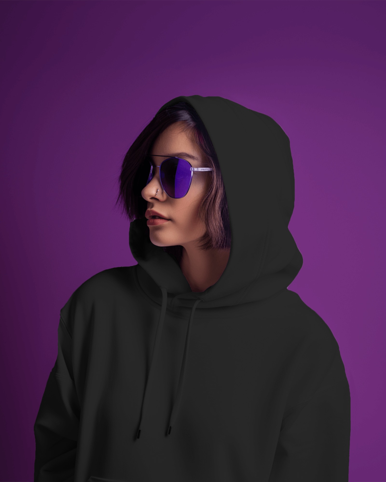 female black hoodie side1 mockey