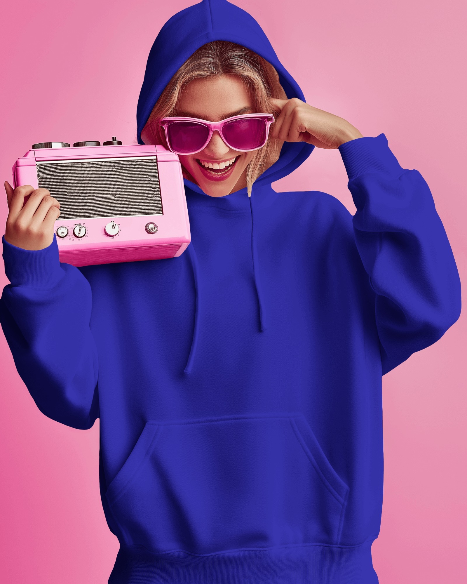 female blue hoodie front3 mockey
