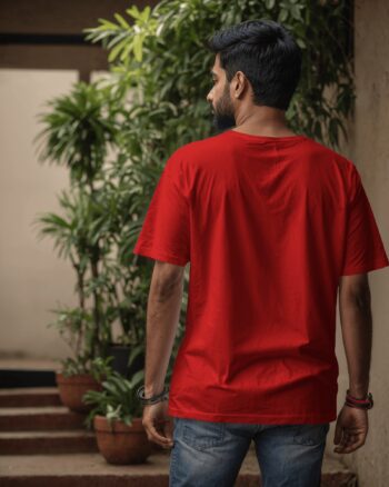 Attri Red Cotton Unisex Tshirt