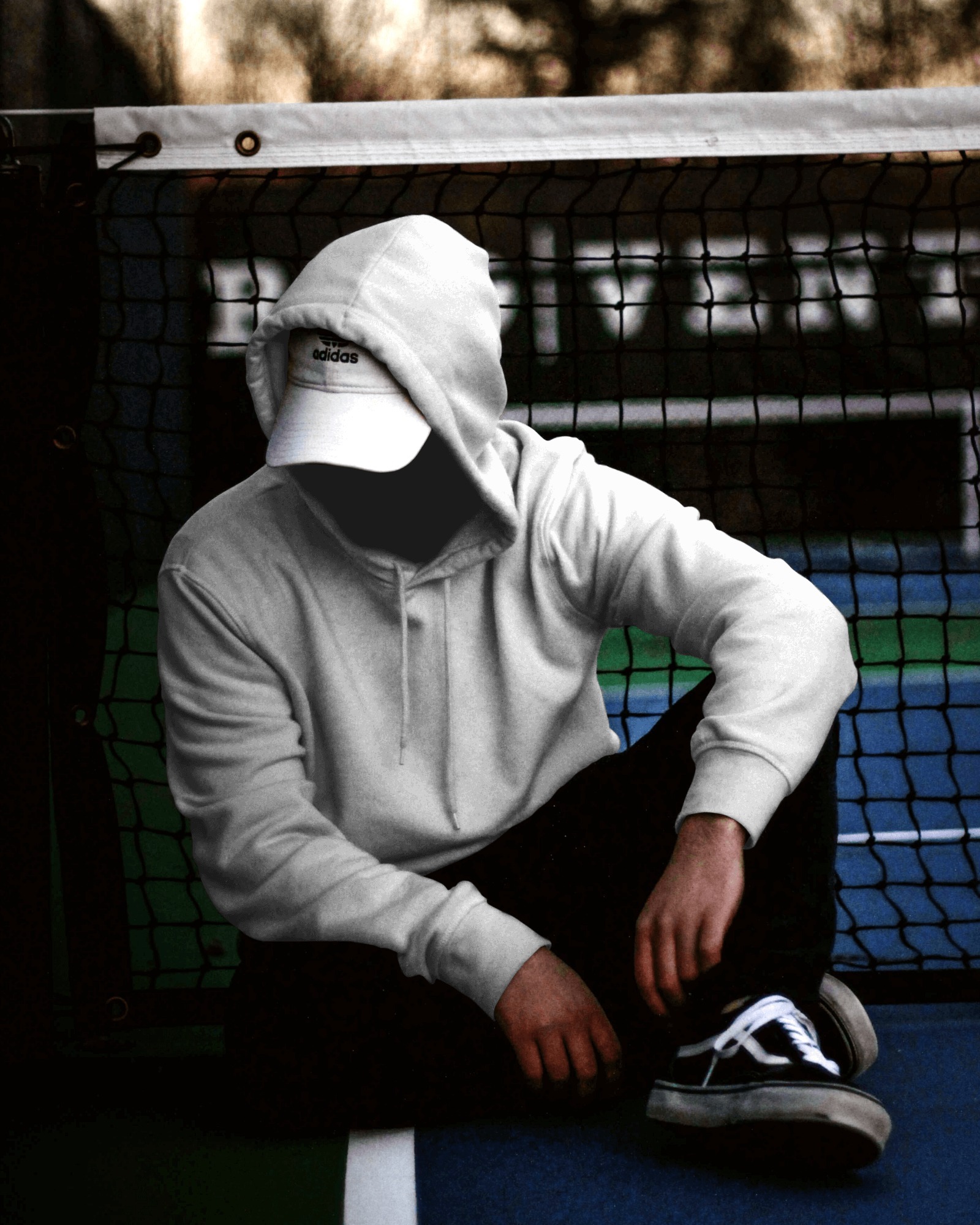 white hoodie front 2 mockey