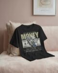 Plain and printed cotton T-shirt in multi colors black money