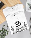man white om lotus closeup
