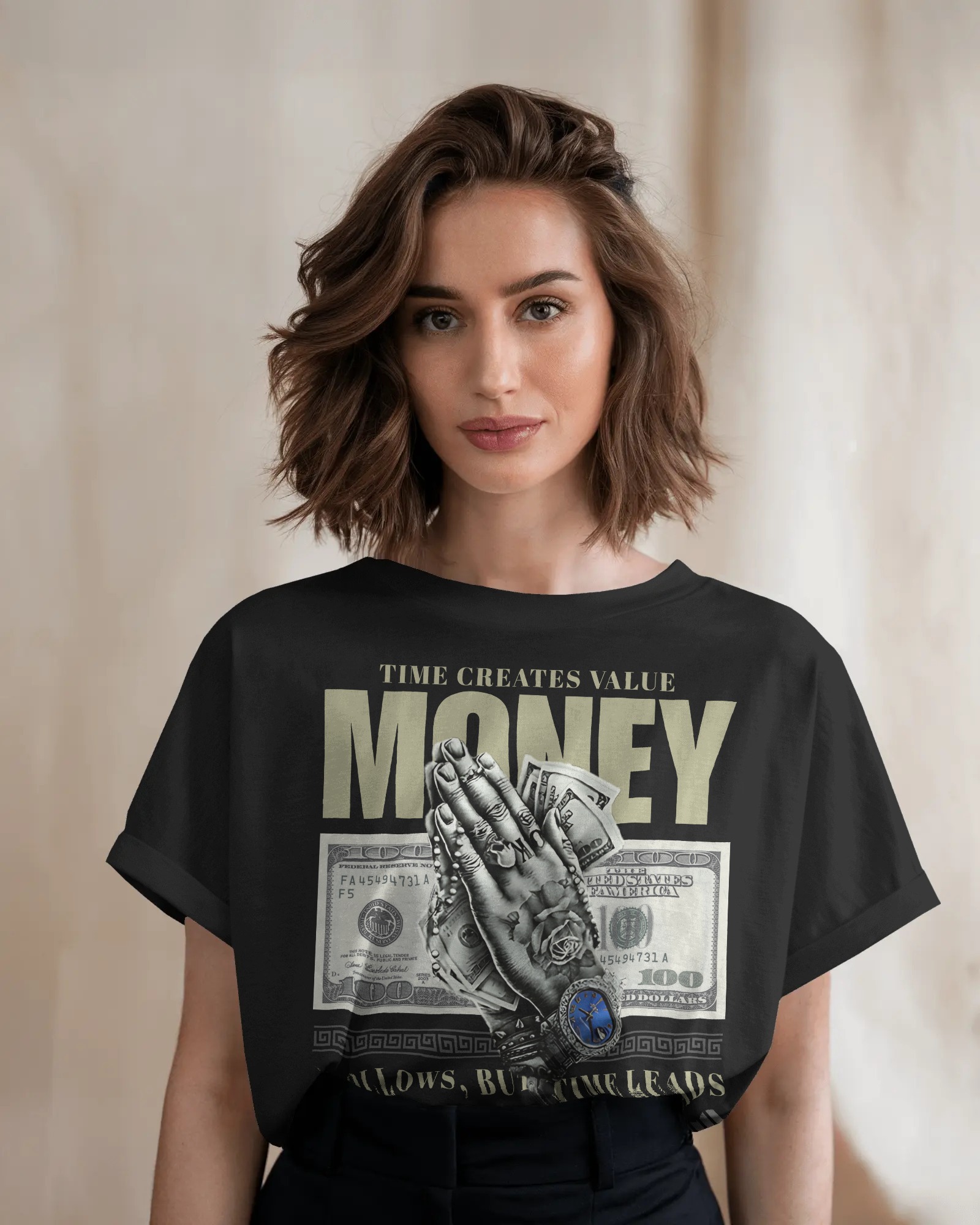 woman black money full