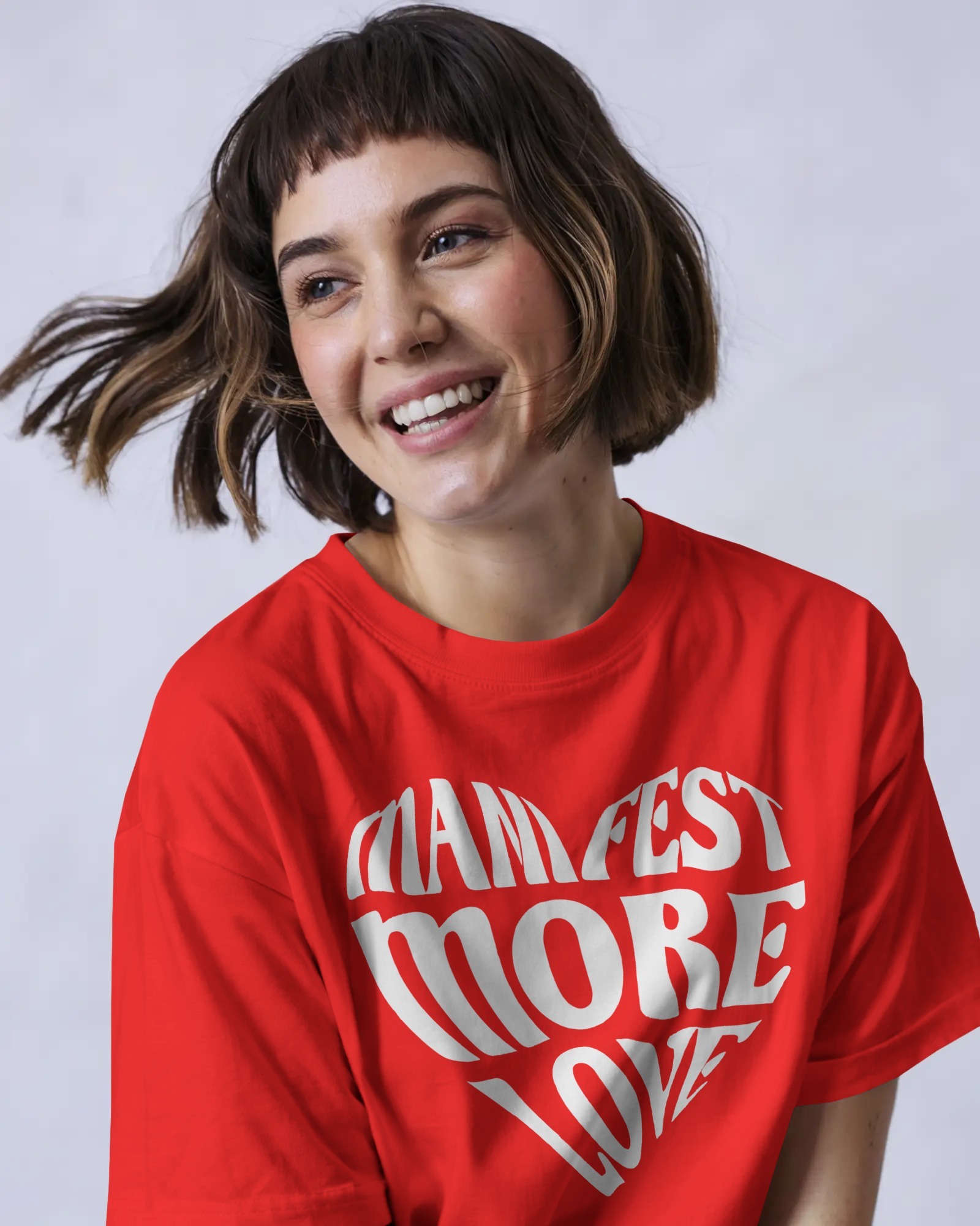 woman red manifest white