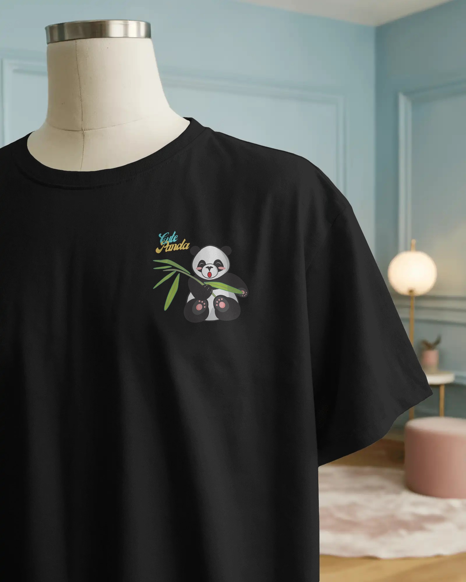cute panda front black