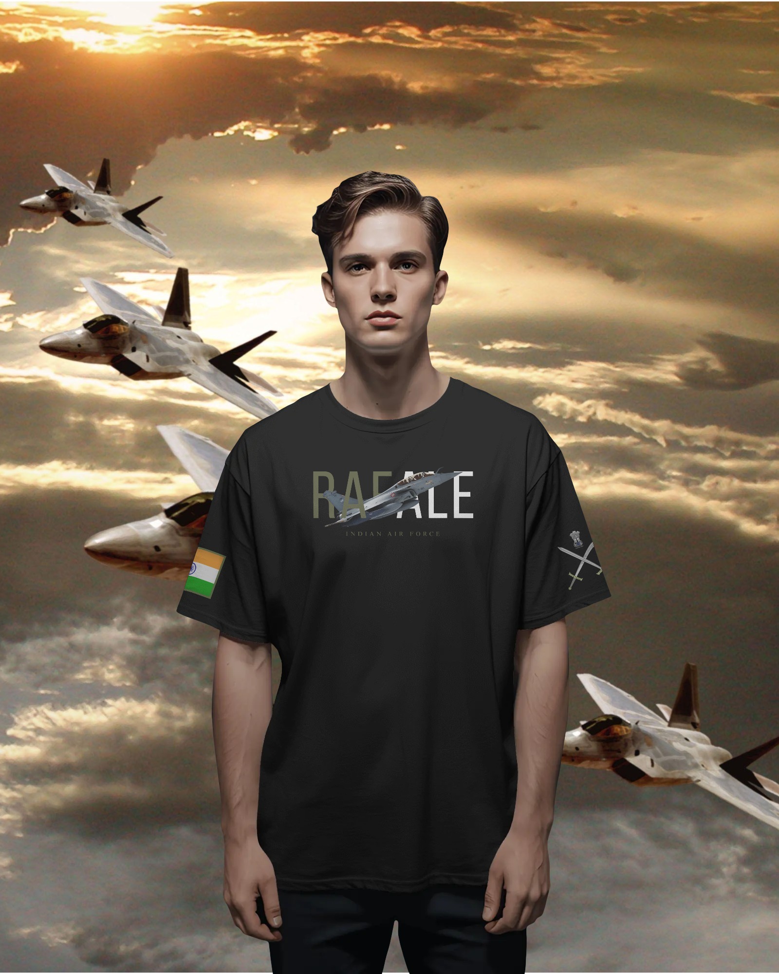man black full rafale Plain and printed cotton T-shirt in multi colors