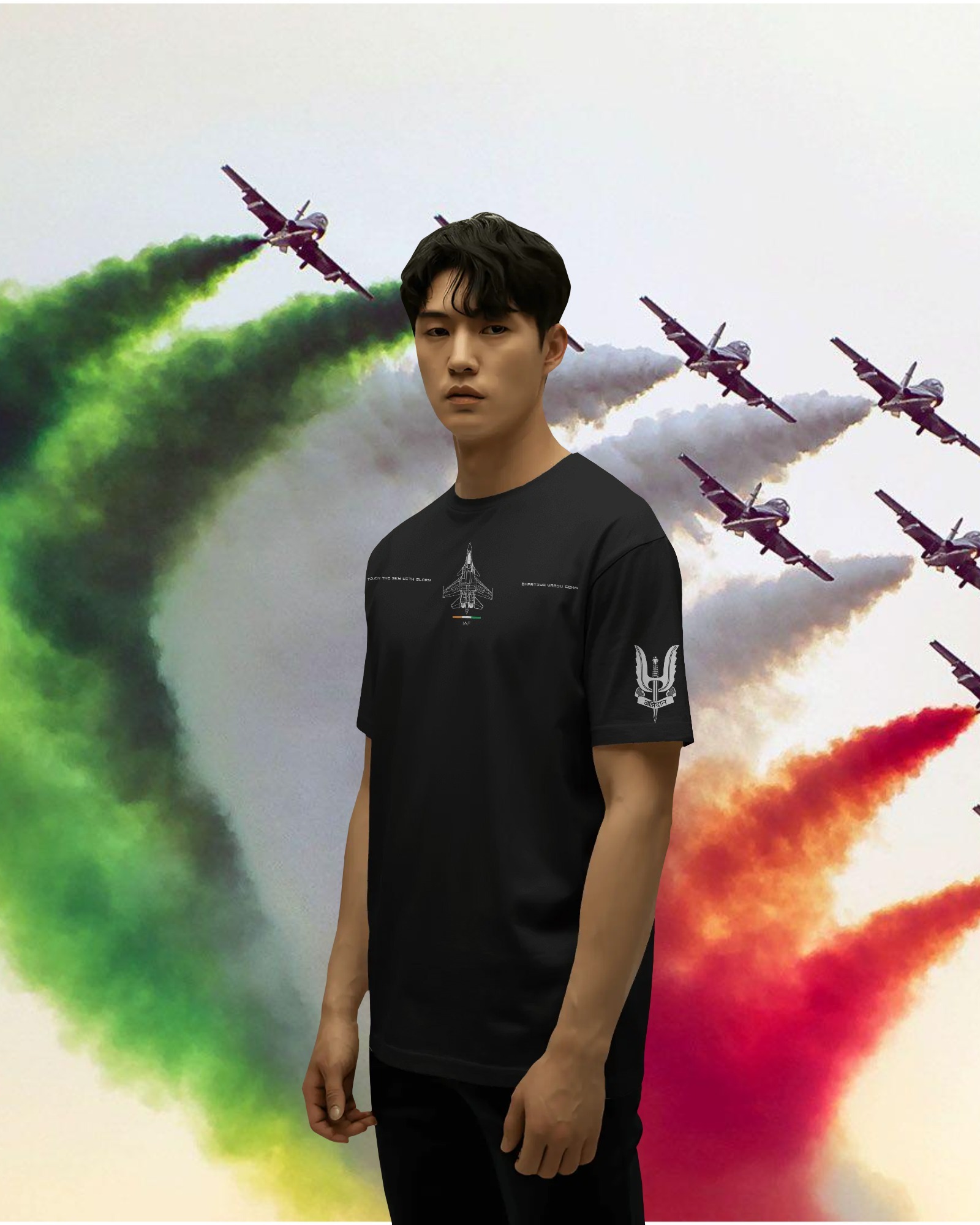 man black Plain and printed cotton T-shirt in multi colors