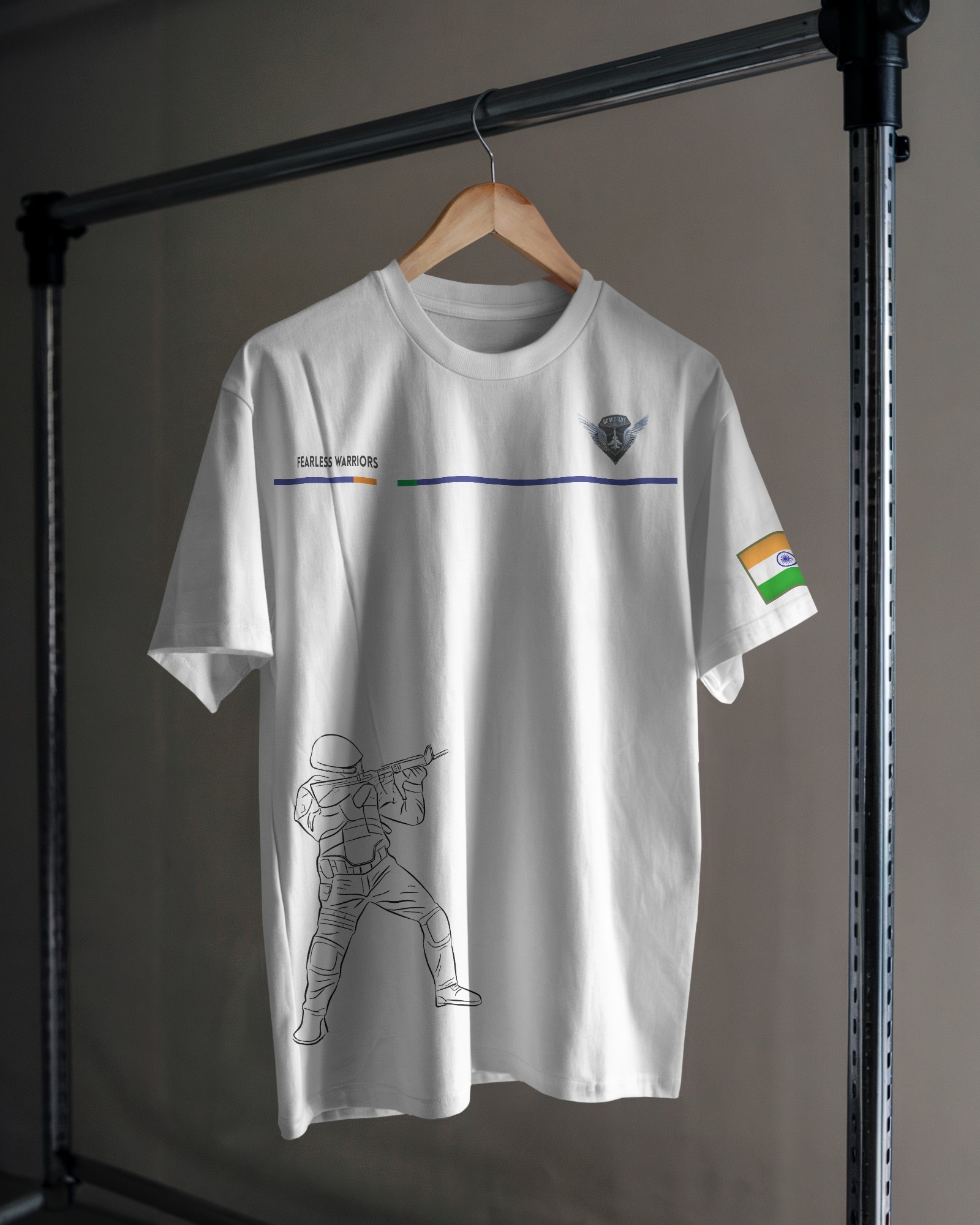 white full Plain and printed cotton T-shirt in multi colors